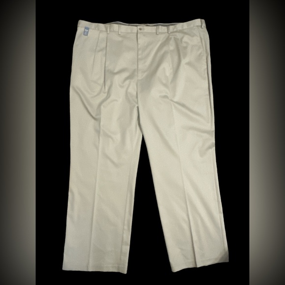 Other - Haggar Mens Pleated Classic Fit Premium No Iron Khaki Dress Pants 54x34 NWT